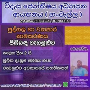 පුද්ගල හා ව්‍යාපාර නාමකරණ වැඩමුළුව